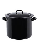 Classic high casserol with cover, black/white 12 liter