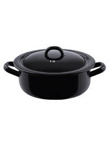 Classic casserol with cover, black/white 1 liter